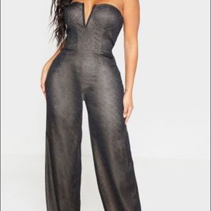 Shape Black Glitter Jumpsuit